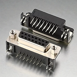15 Pin Dişi D-Sub Konnektör - 2 Sıra 90 Derece PCB Tipi Seri Port Soketi
